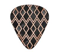 Cobre y diamantes geo negros,12 púas de guitarra, 3 grosores diferentes para guitarra acústica, bajo y ukelele