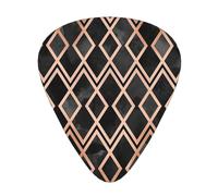 Cobre y diamantes geo negros,12 púas de guitarra, 3 grosores diferentes para guitarra acústica, bajo y ukelele