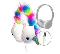 Coby Auriculares con Cable para niños, Ligeros, con micrófono, límite de Volumen de 85 dB, de Felpa, para la Escuela (Unicornio Brillante)