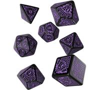 COC Horror On Orient Express Juego de dados oficiales negros y morados de 7 piez