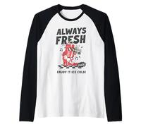Coca-Cola Always Fresh Enjoy It Ice Cold! Vintage Camiseta Manga Raglan