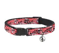 Coca-Cola Breakaway - Collar para gato | Coca Cola - Tapones de botella y camión rojo, blanco y negro, duradero, ajustable, anillo de identificación
