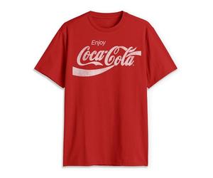 Coca-Cola Camiseta de Manga Corta para Hombre de los años Ochenta, Rojo -, X-Large