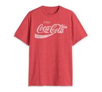Coca-Cola - Camiseta de manga corta para hombre, diseño de los años 80, Rojo (Red Heather), Medium