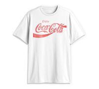 Coca-Cola Camiseta de Manga Corta para Hombre Eighties Coke, Blanco, Small