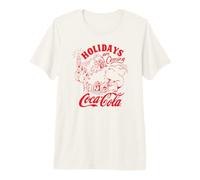 Coca-Cola Christmas Holidays Are Coming Vintage Poster Camiseta Premium