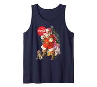 Coca-Cola Christmas Santa Claus Puppy Camiseta sin Mangas