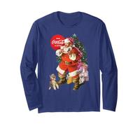 Coca-Cola Christmas Santa Claus Puppy Manga Larga