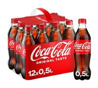 Coca-Cola Clásico, puro refrescante con sabor a coco inconfundible en un elegante diseño de culto, botella desechable (12 x 500 ml).