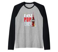 Coca-Cola Classic Best Pop Ever Vintage Big Chest Text Logo Camiseta Manga Raglan