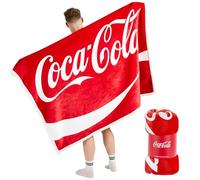 Coca Cola Classic - Manta de Forro Polar Sherpa Retro, Color Rojo, 152 x 117 cm, Producto Oficial para los Fans de Coca-Cola