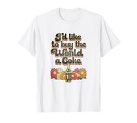 Coca-Cola I'D Like To Buy The World A Coke Floral 70's Camiseta
