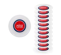 Coca-Cola - Juego de 12 platos lavables de plástico duro, diámetro 23,5 cm, fabricado en Italia, 0% BPA