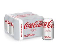 Coca-Cola Light, Refresco sin Azúcar y Bajo en Calorías - Pack 9 Latas 330 ml