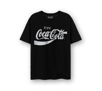 Coca Cola Negro Distressed Logo Camiseta de manga corta Adultos Unisex