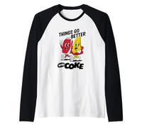 Coca-Cola & Pizza Things Go Better with Coke Friends Retro Camiseta Manga Raglan