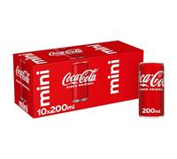 Coca-Cola Sabor Original, Refresco de Cola - Pack 10 Mini Latas de 200 ml