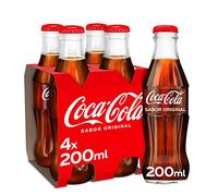 Coca-Cola Sabor Original - Refresco de cola - Pack 4 Botellas de Vidrio 200 ml