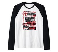 Coca-Cola Vintage Ripped Music Posters Collage Camiseta Manga Raglan