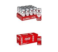 Coca-Cola y Bacardí, Combinado Clásico y Refrescante, Bebida Preparada con 5% de Alcohol- Pack de 12 latas de 250 ml + Coca-Cola Sabor Original, Refresco de cola - Pack 10 Mini Latas, 200 ml