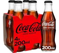 Coca-Cola Zero Azúcar Refresco de Cola Pack 4 Vidrio 200 ml