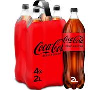 Coca-Cola Zero Azúcar - Refresco de cola sin azúcar, sin calorías - Pack 4 botellas 2L