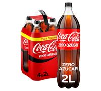 Coca-Cola Zero Azúcar Refresco de Cola Pack 4 x 2 L | Bebida de cola sin azúcar, bajo en calorías, excelente para casa, fiestas y reuniones