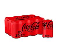 Coca-Cola Zero Azúcar - Refresco de cola sin azúcar, sin calorías - Pack 12 latas 330 ml