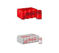 Coca-Cola Zero Azúcar, Refresco de Cola sin Azúcar, sin Calorías - Pack 12 Latas 330 ml + Coca-Cola Light, Refresco de Cola sin Azúcar, sin Calorías - Pack 24 Latas 330 ml