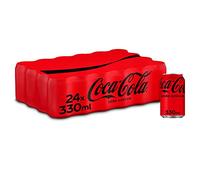 Coca-Cola Zero Azúcar, Refresco de Cola sin Azúcar, Bajo en Calorías - Pack 24 Latas 330 ml