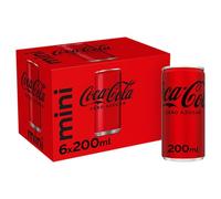 Coca-Cola Zero Azúcar, Refresco de Cola sin Azúcar, sin Calorías, Pack 6 Mini Latas 200 ml