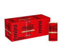 Coca-Cola Zero Azúcar Zero Cafeína, Refresco de Cola sin Azúcar, Bajo en Calorías- Pack 10 Mini Latas de 200 ml