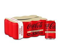 Coca-Cola Zero Azúcar Zero cafeína - Refresco de cola sin azúcar, sin calorías, sin cafeína - Pack 12 latas 330 ml