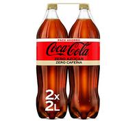 Coca-Cola Zero Azúcar Zero Cafeína, Refresco de Cola sin Azúcar, Bajo en Calorías - Pack 2 Botellas 2L