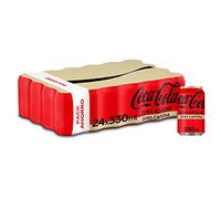 Coca-Cola Zero Azúcar Zero Cafeína, Refresco de Cola sin Azúcar, Bajo en Calorías - Pack 24 Latas 330 ml