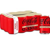 Coca-Cola Zero Azúcar Zero cafeína - Refresco de cola sin azúcar, sin calorías, sin cafeína - Pack 12 latas 330 ml