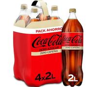 Coca-Cola Zero Azúcar Zero cafeína - Refresco de cola sin azúcar, sin calorías, sin cafeína - Pack 4 botellas 2 L