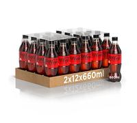 Coca-Cola Zero Zuccheri - 24 Botellas de 660 ml, todo el sabor de la fórmula Coca-Cola sin calorías en botella PET 100% reciclable, bebida sin alcohol con edulcorantes