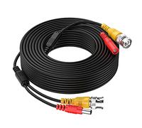 Cocar 50FT 15M All-in-One BNC Vídeo Extensión Cable con Conector CC Alimentación para Cámaras de Seguridad Inicio de Vigilancia CCTV Circuito Cerrado de TV del Sistema