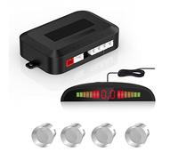 Cocar Coche Auto Vehículo Visual Reserva Radar Sistema con 4 Estacionamiento Sensores + Distancia Info Vídeo Salida + Sonido Advertencia (Plata Color)