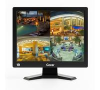 Cocar Monitor 19 Pulgadas, 1280x1024 HD LCD CCTV Monitor con VGA/HDMI/AV/BNC USB Drive Player Altavoz Incorporado para Casa/Oficina/Tienda Vigilancia Cámara STB PC