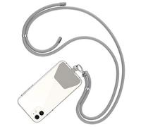 COCASES Cadena de Teléfono Celular Universal, Cordón Correa para el Cuello compatible con iPhone/Samsung/Huawei (Gris)