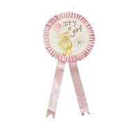 Coccarda nacimiento niña para colgar 33 cm gadget para anuncio nacimiento de una niña inscripción "It's a girl" a doble cara