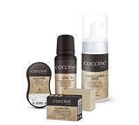 Cocciné - Kit de cuidado de zapatos I 4 en 1 I Cuida los zapatos de gamuza, nobuck y membranas TEX I Uso cómodo I Práctica mini esponja de limpieza, incoloro, Set