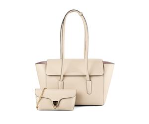 Coccinelle Beat Bolsa de hombro Piel natural 33 cm beige