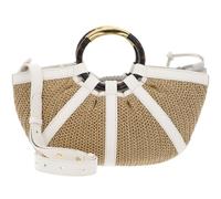 COCCINELLE bolso Shell Straw Handbag Natural / Pearl