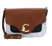 COCCINELLE C-Me Tricolor Handbag Grainy Leather Snow/Cognac/Noir