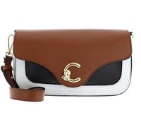 COCCINELLE C-Me Tricolor Handbag Grainy Leather Snow/Cognac/Noir