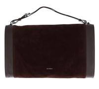 COCCINELLE Cuero bolsa de viaje Elinor Suede Bimaterial Handbag Brunette/Brunet marrón oscuro