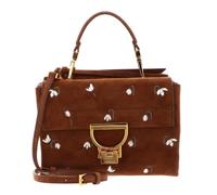COCCINELLE Cuero bolso bandolera Arlettis Snowdrop Handbag Suede Emb. /Gra.Leather Cognac/Cognac marrón
